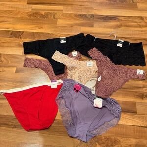 Underwear bundle‎ 7 pieces Bali Jenni INC thong brief lace NWT